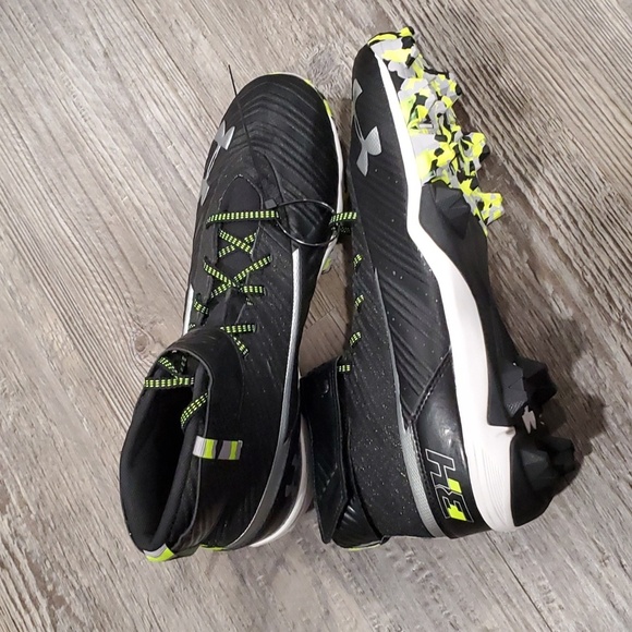 Under Armour Bryce Harper 3 Mid 3020589-001 Black Lace Up Baseball Cleats Sz 10 main image 5